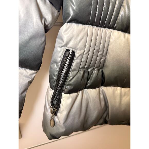 Sem Per Lei Metallic Ombré Puffer Jacket - Size 6-8 - Picture 7 of 8